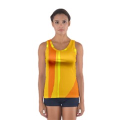 Yellow And Orange Lines Women s Sport Tank Top 