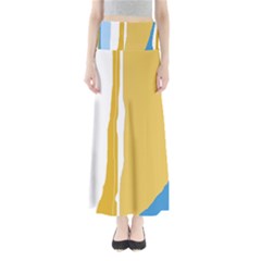 Blue And Yellow Lines Maxi Skirts