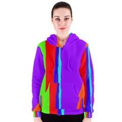 Colorful Decorative Lines Women s Zipper Hoodie by Valentinaart