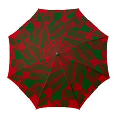 Red And Green Abstract Design Golf Umbrellas by Valentinaart