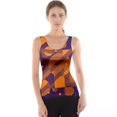 Blue And Orange Abstract Design Tank Top by Valentinaart