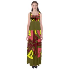 Abstract Design Empire Waist Maxi Dress