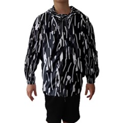 Black And White Elegant Pattern Hooded Wind Breaker (kids)