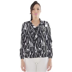 Black And White Elegant Pattern Wind Breaker (women)