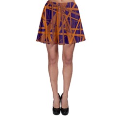 Blue And Orange Pattern Skater Skirt by Valentinaart