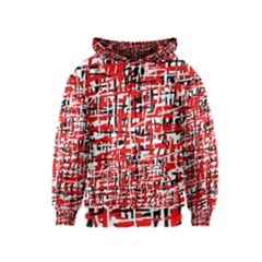 Red, White And Black Pattern Kids  Zipper Hoodie by Valentinaart