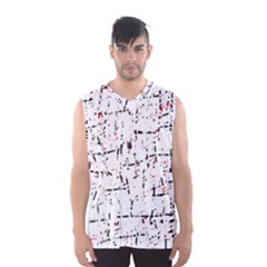 Red, White And Black Pattern Men s Basketball Tank Top by Valentinaart