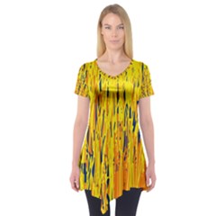 Yellow Pattern Short Sleeve Tunic 