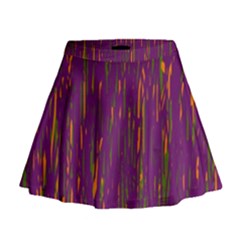 Purple Pattern Mini Flare Skirt