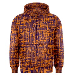 Orange And Blue Pattern Men s Zipper Hoodie by Valentinaart