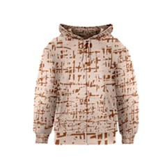 Brown Elegant Pattern Kids  Zipper Hoodie by Valentinaart