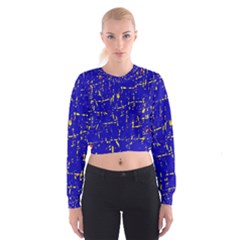 Blue Pattern Women s Cropped Sweatshirt