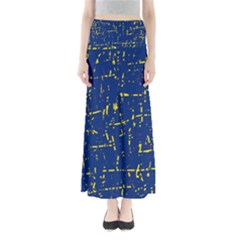 Deep Blue And Yellow Pattern Maxi Skirts by Valentinaart