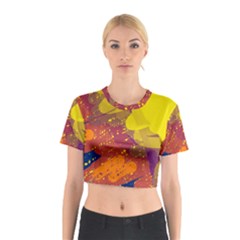 Colorful Abstract Pattern Cotton Crop Top