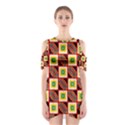 Squares and rectangles pattern                                                                                          Women s Cutout Shoulder Dress View1