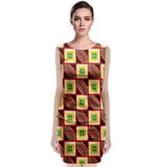 Squares And Rectangles Pattern                                             Classic Sleeveless Midi Dress by LalyLauraFLM