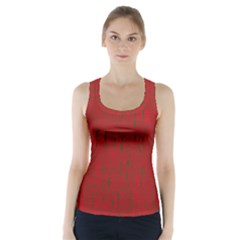 Red Pattern Racer Back Sports Top