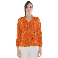 Orange Pattern Wind Breaker (women) by Valentinaart