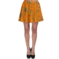 Orange Pattern Skater Skirt by Valentinaart