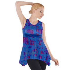 Deep Blue Pattern Side Drop Tank Tunic