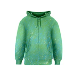 Green Pattern Kids  Zipper Hoodie