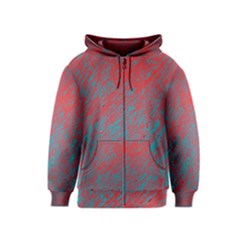 Red And Blue Pattern Kids  Zipper Hoodie