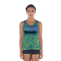 Green Pattern Women s Sport Tank Top 