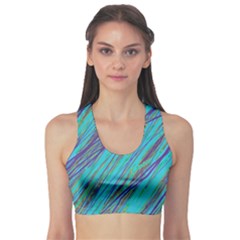 Blue Pattern Sports Bra