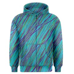 Blue Pattern Men s Zipper Hoodie by Valentinaart