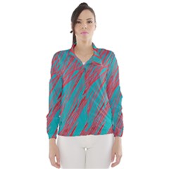 Red And Blue Pattern Wind Breaker (women)