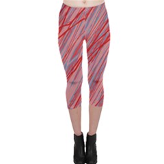 Pink And Red Decorative Pattern Capri Leggings  by Valentinaart