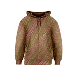 Brown Elegant Pattern Kids  Zipper Hoodie