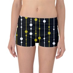 Yellow, Black And White Pattern Reversible Boyleg Bikini Bottoms by Valentinaart