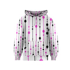 Magenta, Black And White Pattern Kids  Zipper Hoodie