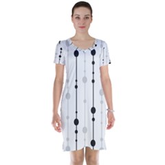 Black And White Elegant Pattern Short Sleeve Nightdress by Valentinaart