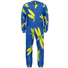 Blue And Yellow Dragonflies Pattern Onepiece Jumpsuit (men) 