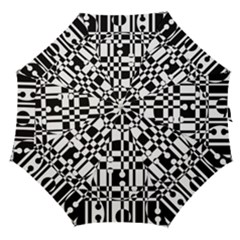 Black And White Pattern Straight Umbrellas by Valentinaart