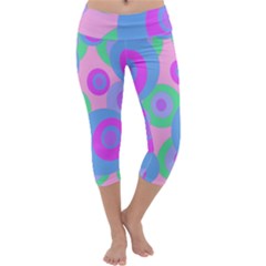 Pink Pattern Capri Yoga Leggings by Valentinaart