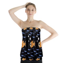 Fish Pattern Strapless Top by Valentinaart