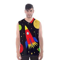 Spaceship Men s Basketball Tank Top by Valentinaart