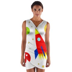 Transparent Spaceship Wrap Front Bodycon Dress by Valentinaart