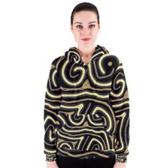 Brown Elegant Abstraction Women s Zipper Hoodie by Valentinaart