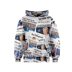 Hillary 2016 Historic Newspaper Collage Kids  Pullover Hoodie by blueamerica