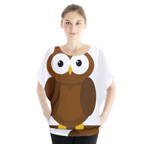 Cute Transparent Brown Owl Blouse by Valentinaart