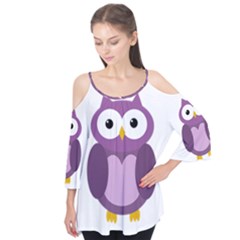 Purple Transparetn Owl Flutter Tees