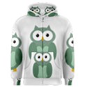 Green cute transparent owl Men s Zipper Hoodie View1