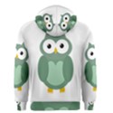 Green cute transparent owl Men s Zipper Hoodie View2