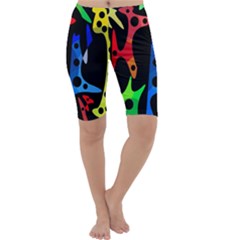 Colorful Abstract Pattern Cropped Leggings  by Valentinaart