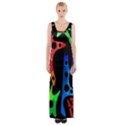 Colorful abstract pattern Maxi Thigh Split Dress View1