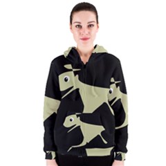 Kangaroo Women s Zipper Hoodie by Valentinaart